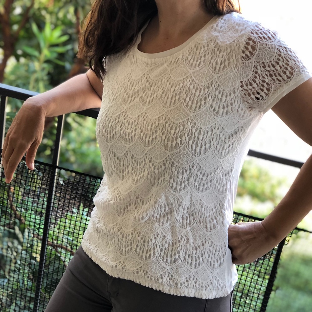 🟢 Short Sleeve Ivory Blouse Verve Ami